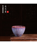 Jun Ware Handmade Tea Cup - Purple-Blue Kiln-Changed Glaze Ceramic Gongf... - €859,54 EUR