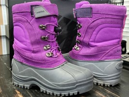 Pre-Owned Lands&#39; End Waterproof Purple Suede Winter Boot Toddler/Girl si... - £37.36 GBP