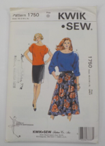 Kwik Sew Pattern #1750 Womens Szs XS-XL Clothes Dolman Sleeve Shirt Skirt Uncut - £8.00 GBP