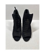 Unisa Womens Black Suede Open Toe Back Zip Casual Heeled Ankle Booties S... - $511.24 MXN