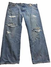 Levi&#39;s Men&#39;s 501 Original Straight Fit Distressed Premium Jeans Mens 46 32 - £38.55 GBP