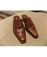COLDWATER CREEK LEATHER WESTERN CUTOUT MULES CLOGS BOOTS SIZE 6M WOMEN&#39;S... - $57.41 CAD