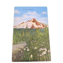 Postcard Mt. Hood Oregon Mountain Landscapes Flowers Trees Linen Unposted - £5.48 GBP