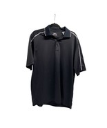 Slazenger Mens Size M Black Polo Shirt Short Sleeve 1/2 Button - $14.84