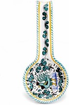 Spoon Rest Flatware Deruta Majolica Orvieto Rooster Green Ceramic Dishwasher - £95.70 GBP