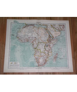 1910 ANTIQUE MAP OF AFRICA GERMAN FRENCH BRITISH COLONIES OSTAFRIKA SAHARA - $30.70