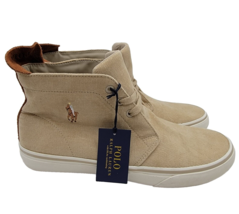 Polo Ralph Lauren Men's Talin Corduroy Tan High-Top Sneaker Size 10.5 Pony Logo - £39.52 GBP