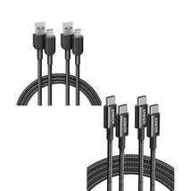 Anker 333 USB C to USB C Cable (6ft 100W, 2-Pack), USB 2.0 Type C Charging Cable - £30.67 GBP