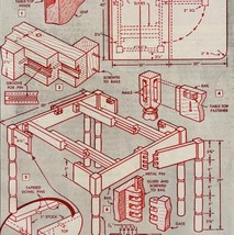 1949 Small Dining Room Table Schematic Popular Mechanics Page Woodworkin... - $372.62 MXN
