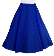 50s Style Blue Full Circle Skirt Sz L/XL Elastic Waist Dance Swing Party... - £23.92 GBP