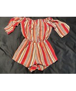 See You Monday M Off Shoulder Striped Romper Fiesta Vibes Boho Festival - €15,86 EUR