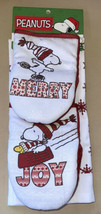 Peanuts Snoopy Holiday Christmas JOY MERRY Kitchen Towel w/ Mini Oven Mitts NWT - £17.67 GBP