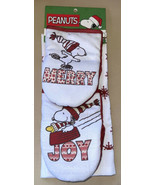 Peanuts Snoopy Holiday Christmas JOY MERRY Kitchen Towel w/ Mini Oven Mi... - £17.42 GBP