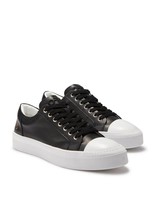 On This Day Women's Leather Low-Top Sneaker Black - $152.00