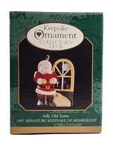Hallmark Jolly Old Santa 1997 Collector&#39;s Club Miniature Ornament VTG in BOX - £5.38 GBP