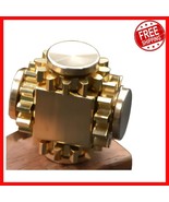 Compact Brass Fidget Cube Hand Spinner - Perfect for Meditation &amp; ADHD R... - $587.19 MXN