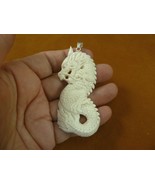 j-Drag-10 mystical white water Dragon carving PENDANT of Water Buffalo bone - $49.06 CAD