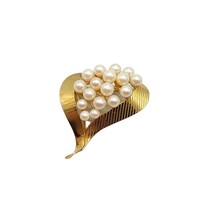 Imperial Pearl Ips Pearl Cluster Brooch Pin 12K Gold Filled Vintage - $19.59