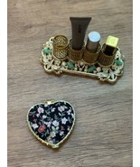 Floral Heart Compact Mirror Black - £9.02 GBP