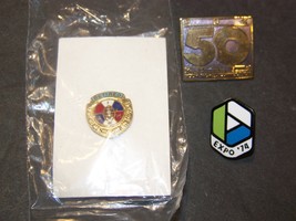 Assorted Vintage Hat Pins - Retired I A of M, Expo &#39;74, PDX 50 Years - £14.41 GBP