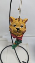 Resin Orange Tabby Cat With Hanging  Fish  Koi Christmas Tree  Ornament Xmas - £9.49 GBP