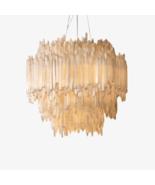 Selenite Crystal Round Toothy Chandelier 31&quot; - £4,639.50 GBP