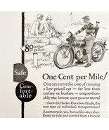Harley Davidson Single Motorcycle 1926 Advertisement One Cent Per Mile D... - $41.35 CAD