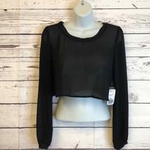 NWT forever 21 sheer back button sexy crop blouse - £15.27 GBP