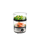Electric Food Steamer Stackable Two-Tier Bowls, 5 Quart, Stainless Steel - €121,87 EUR