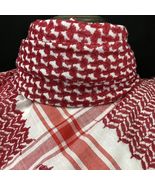Keffiyeh Shemagh Arab Scarf Kufiya Arafat Cotton red /white  شماغ حطة كوفية - $45.27 CAD