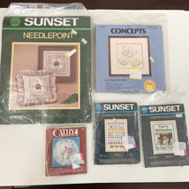 Lot of 5 Cross Stitch Needlepoint Kits Sunset Concepts Crewel Cathy Butterfly - £19.80 GBP