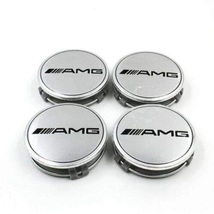 Set of 4Pcs - Mercedes Benz AMG Wheel Centre Hub Cap Silver - 75MM - C E... - $8.79