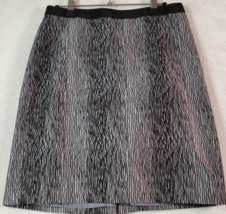 Ann Taylor A Line Skirt Womens Size 4 Black Gray Geo Print Lined Vented Back Zip - £14.09 GBP