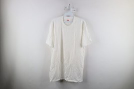 Vintage 90s Hanes Mens Size XL Thin Blank Short Sleeve T-Shirt White Cotton USA - £43.75 GBP