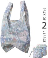 2PK Reusable Grocery Shopping Bags Polar Bears w/Zipper Pouch, Foldable ... - $16.82