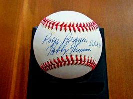 Bobby Thomson Branca Giants Dodgers Shot Heard Round World Signed Auto Ball Jsa - £118.72 GBP