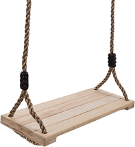 Weyaoe garden outdoor kids and adult height adjustable wooden swing seat - £9.52 GBP
