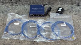 NETGEAR GS105v5 5-Port Gigabit Ethernet Unmanaged Switch Works - $10.99