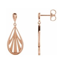 Authenticity Guarantee 
14k Rose Gold Geometric Oval Dangle Earrings - £529.40 GBP
