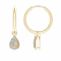 ANGARA Natural Opal Pear-Shaped Drop, Hoops Earrings in 14K Gold (7x5MM) - £653.95 GBP