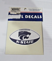 NCAA Kansas State Wildcats Football Shaped Vinyl Decal 4&quot; by 4&quot; by SAS Design - £8.59 GBP