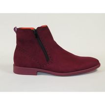 Men's TAYNO Chelsea Chukka Soft Micro Suede Zip up Boot Coupe S Wine image 10