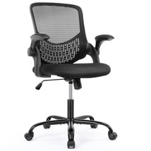 Office Chair - Desk Chair With Wheels, Ergonomic Home Office Chair With Flip-Up  - £108.68 GBP