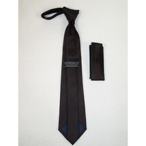 Men's Vito Rofolo From Italy Tie Hankie Set Gift Boxed 100% Silk VR-25 Black Red image 3
