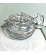 Vintage Pyrex Flameware 6 Cup Tea Pot w Lid 8446 B Chai Coffee Boil Wate... - €45,65 EUR