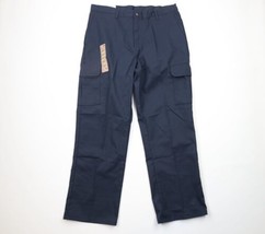 Deadstock Vintage Dickies Mens 38x32 Spell Out Wide Leg Work Cargo Pants Blue - £54.47 GBP