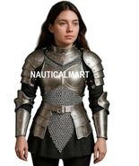Medieval Lady Armor Steel Armor Suit | Full Body Half Plate with Chainma... - $6,557.07 MXN