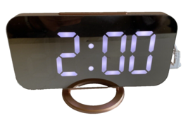 Limitless Digital Alarm Clock with Mirror Face &amp; 2 USB Ports-Sleek &amp; Fun... - $14.00