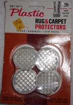 Vintage Plastic Rug &amp; Carpet Protectors Set of 4 Clear Protectors  - €4,36 EUR
