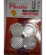Vintage Plastic Rug &amp; Carpet Protectors Set of 4 Clear Protectors  - $4.99